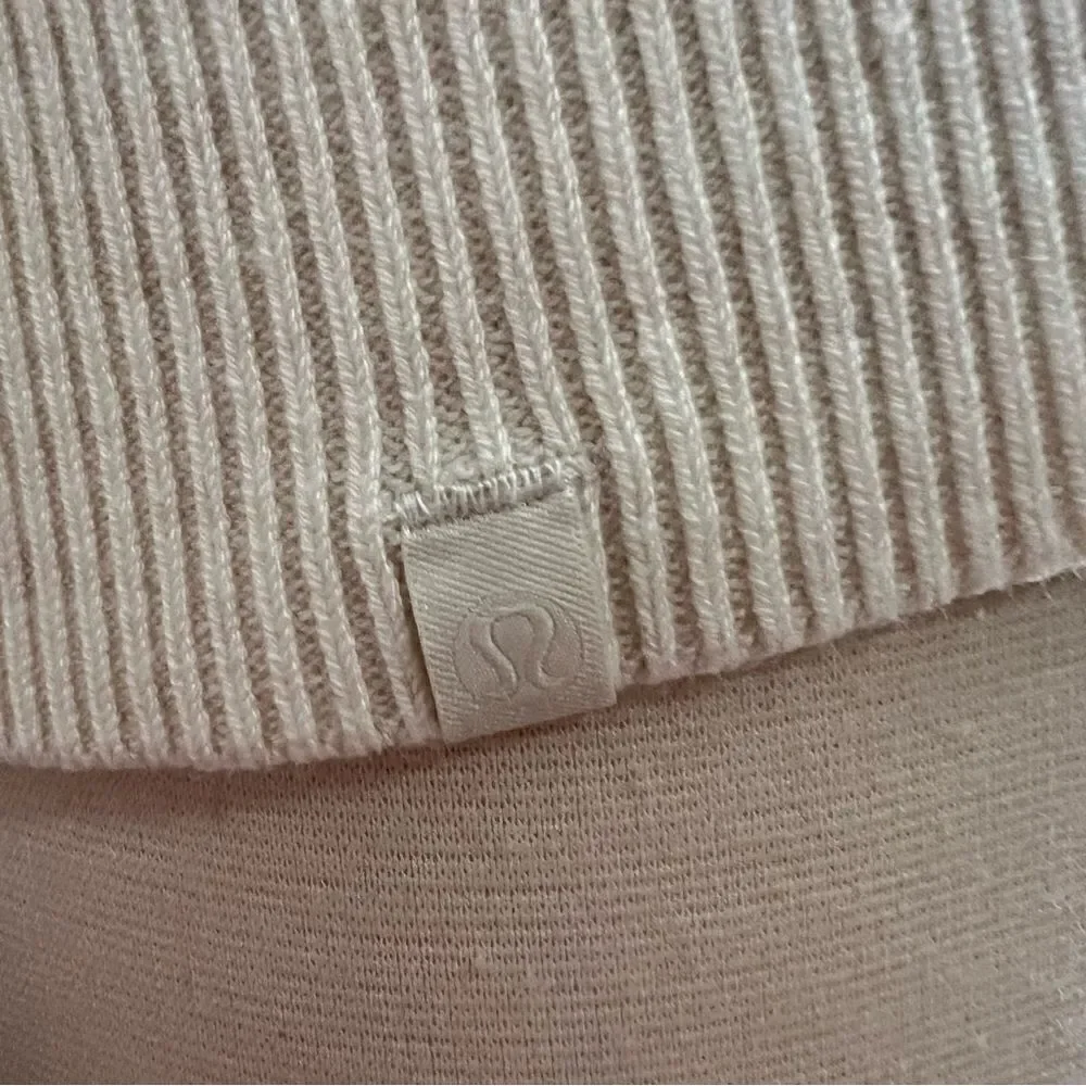 Lululemon Cashlu Knit Pullover Heathered White Opal Size 6
